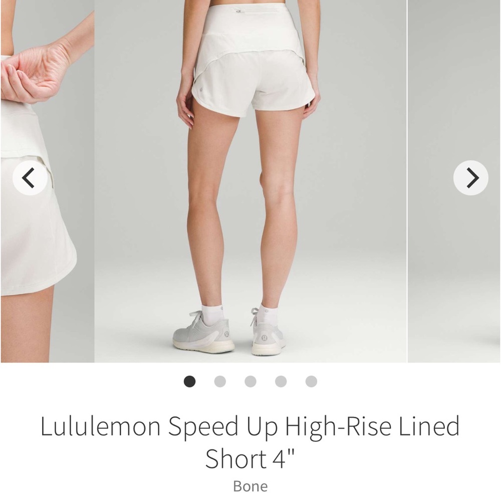 lululemon athletica Speed Up High-Rise Lined Shorts — Bone (Off-White) - Picture 2 of 8